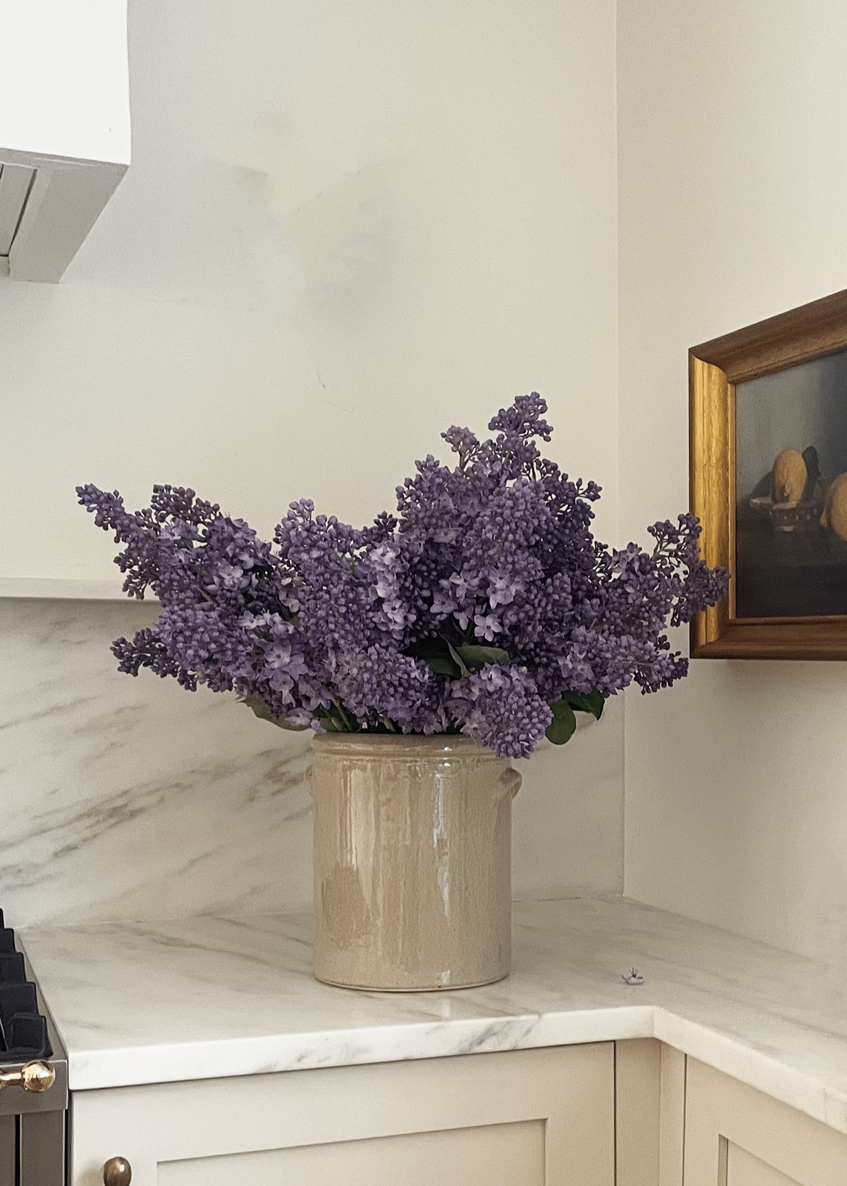 紫色の人工ライラックの花の茎 - 34.5インチ