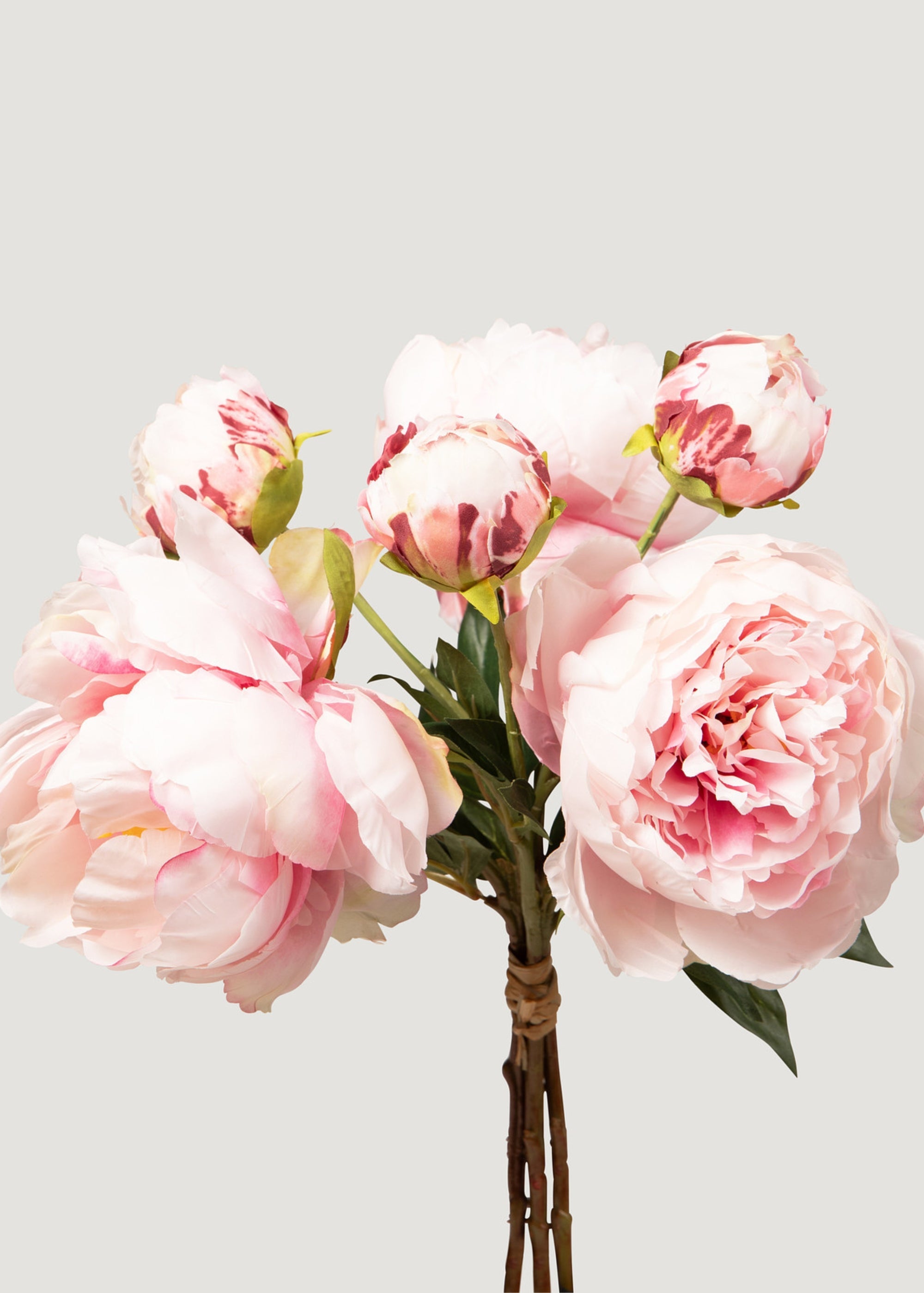 ピンクの牡丹の造花束 - 21インチ