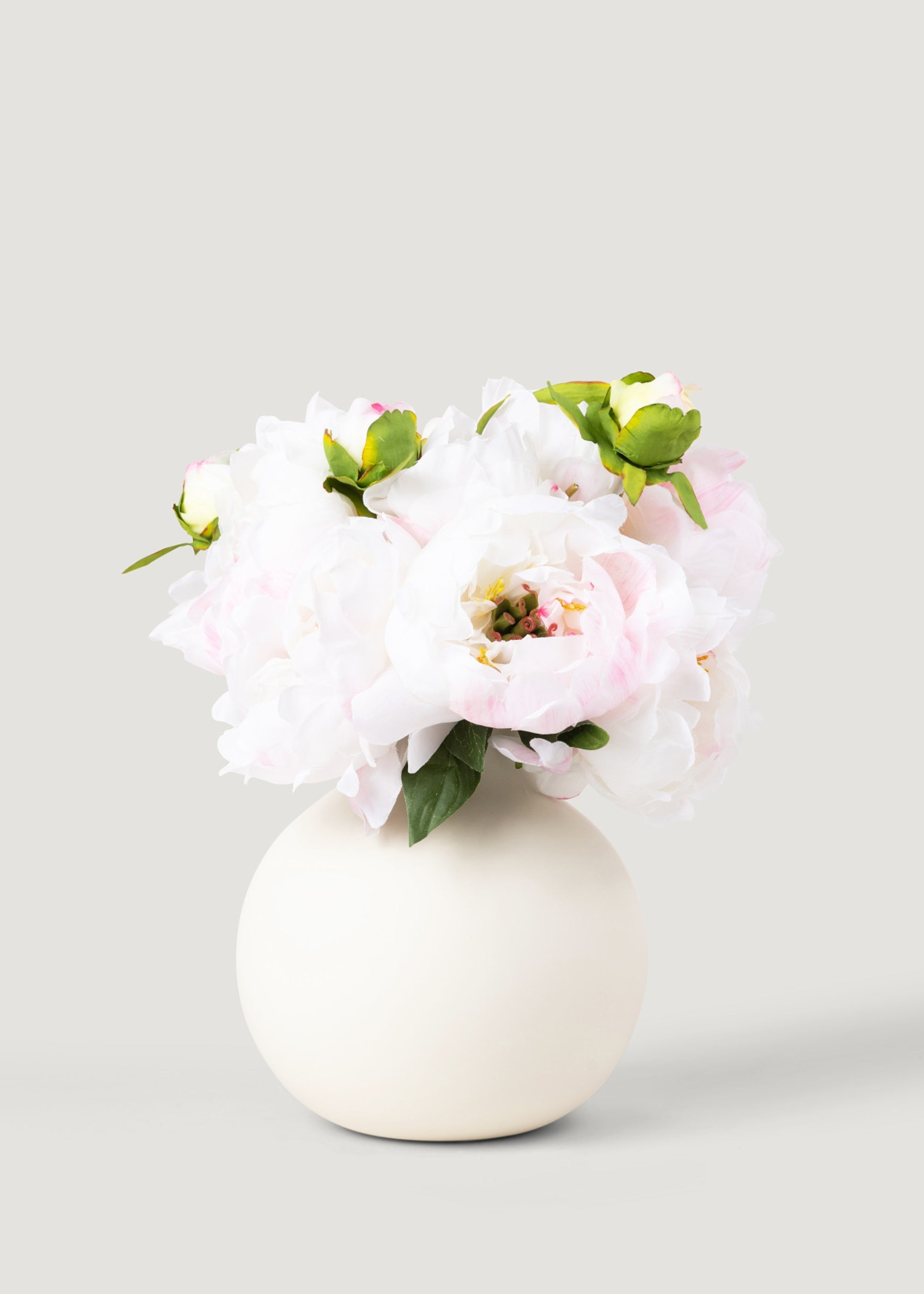 ピンククリーム色のフェイク牡丹の花束 - 19インチ